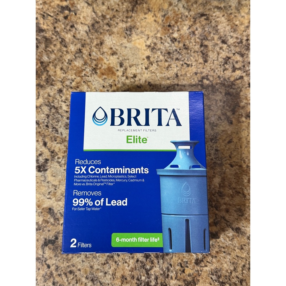 Brita Elite Replacement Filters for Brita Pitchers Dispensers 2-Pack Damaged Box